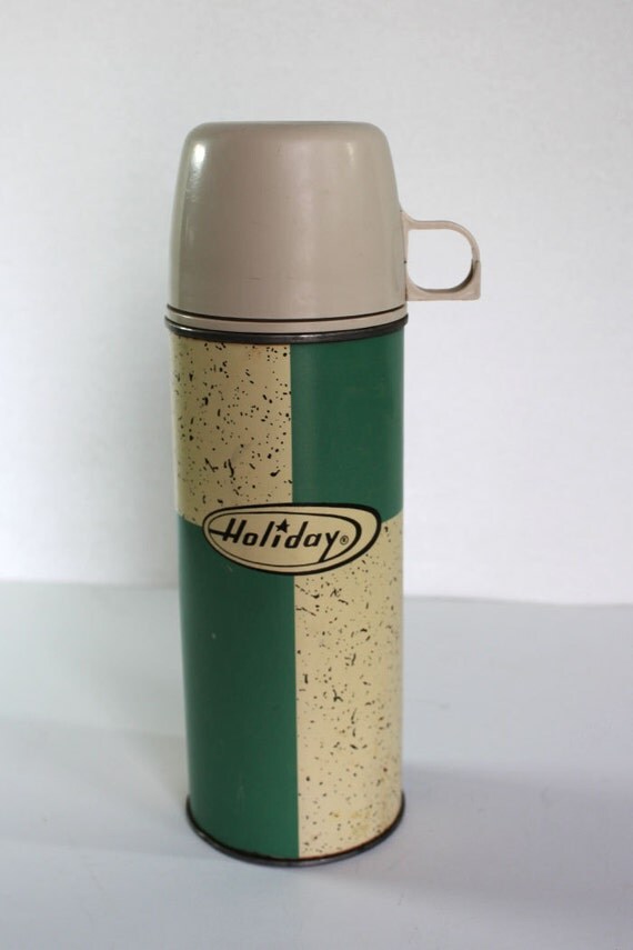 Holiday Thermos Green and Cream Thermos Decor Sale