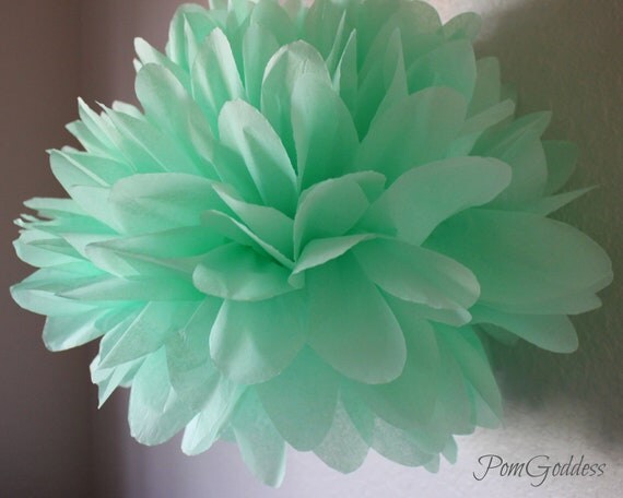Sea Glass...1 Tissue Pom - Wedding - Nursery Decor - Baptism - Easter -Spting Il_570xn