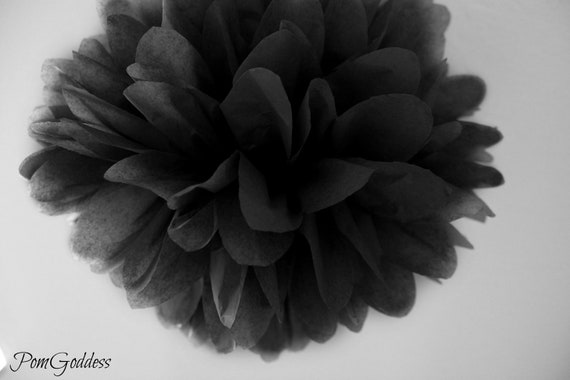 Black.. 1 Tissue Paper Pom Il_570xn
