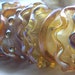 Lampwork Glass Beads- Seventeen Hand-Made Champagne & Lilac Glass Beads SRAJD