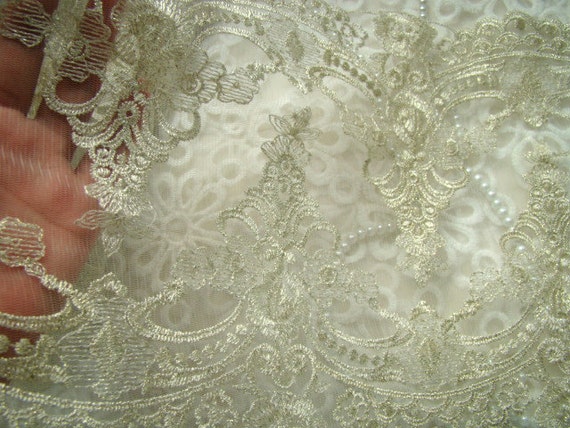 Vintage Lace Trim Gold Mesh Rococo Lace Gold Thread Double