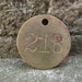 Antique Original Brass Mining Tag Number 218 Vintage Token Coal Mining Pit Checks