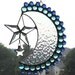 Stained Glass Art|Suncatcher|Moon and Stars|Celestial|Moon and Stars Suncatcher|Blue|Clear|Art and Collectibles|Handcrafted|Made in USA