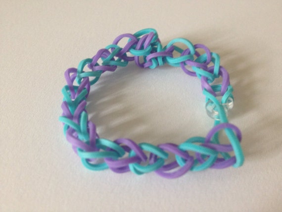 Items similar to Peacock - Single Rainbow Loom Bracelet on Etsy