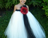 Flower Girl Tutu Dress - Ivory & Black - Evening Elegance - 3-4 Toddler Girl Il_170x135