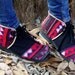 Womens Akha Moccasin Shoe In Colorful Tribal Appliqué on Black