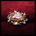 Vintage Beautiful TOPAZ GARNET CITRINE Cluster Sterling Silver Ring