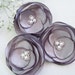 Silver Grey Wedding Hair Flowers (3pcs), Bridesmaids Hair Flowers, Wedding Hair Accessories, Elegant, Classic, Pearls