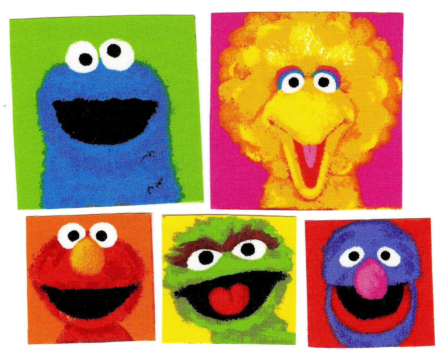 Iron on fabric Sesame Street appliques DIY