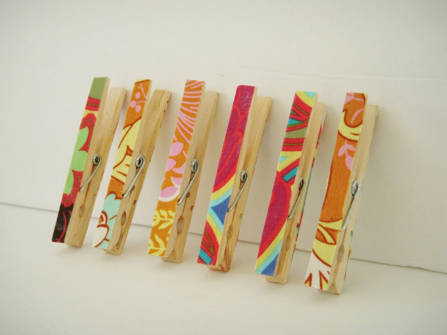 Upcycled Fabric Covered Clothes Pins