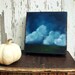 Original oil painting dark sky thunderstorm clouds landscape twilight - Stormscape series fifteen