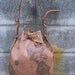 vintage world map drawstring bucket bag