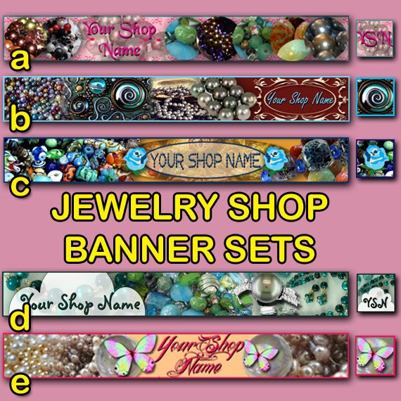 Items similar to THE JEWELRY COLLECTION Banners for Your Shop, Jewelry