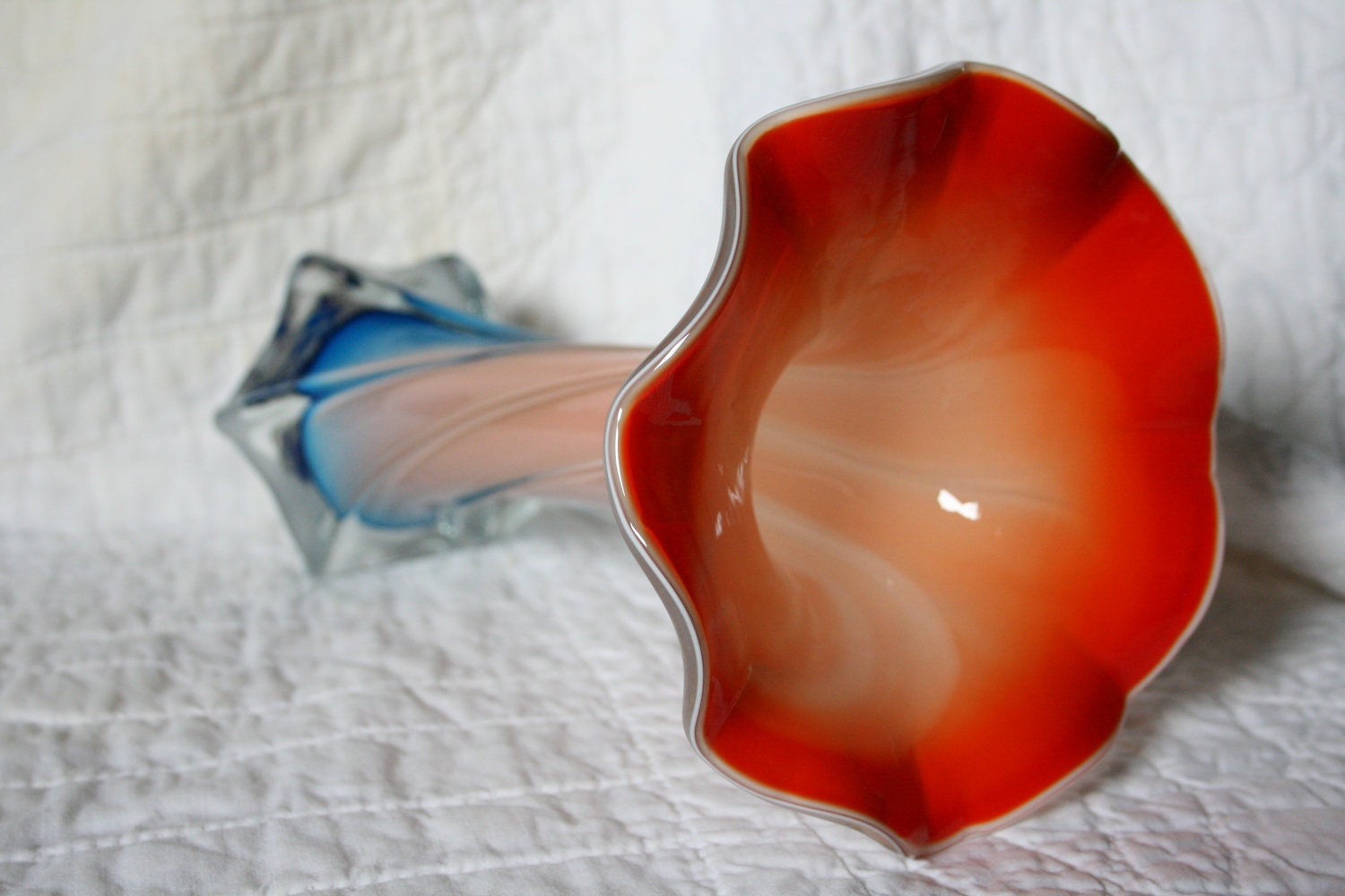 50 OFF Vintage Murano Style Blown Glass Tulip Vase
