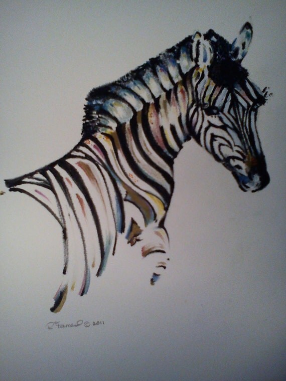 Items similar to Zebra a part of my 'painted horse' collection on Etsy