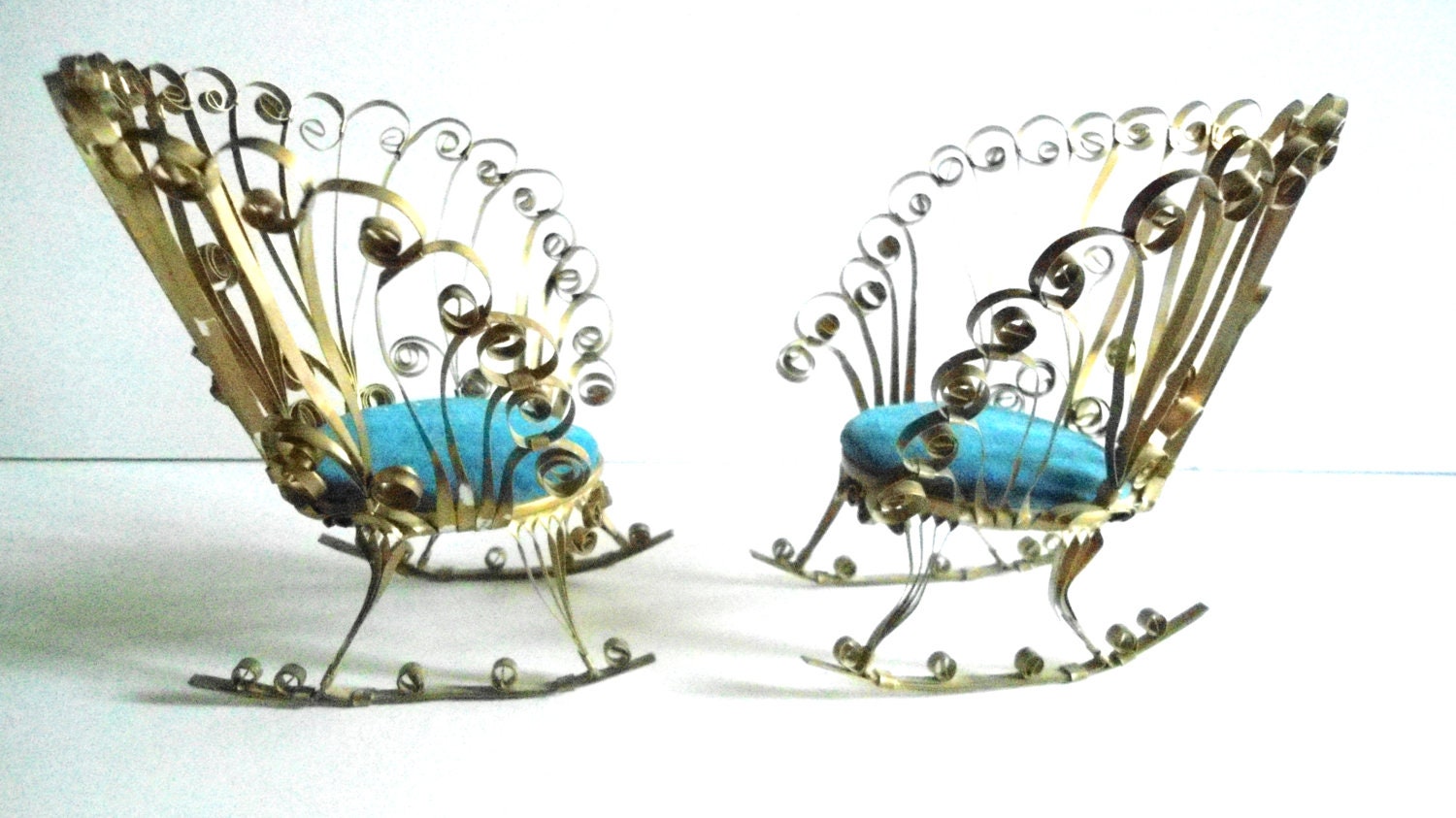 Tramp Art Pair Tin Can Rocking Chairs by Auntiemollys on Etsy