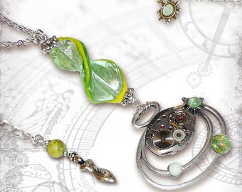 Ecosphere Time Lapse Steampunk Necklace - Za Dee Da - The Mad Scientist Collection