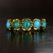 Victorian 18k Gold 5 Stone Turquoise Engagement Ring