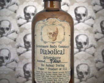 Aftershave Diabolical Mens Nevermore Body Company Vanilla Tobacco Natural Vegan Sensitive