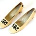 Mod Vintage 60s Pumps Cream Bone Color Shoes with Black US Womens Size 10 Narrow