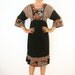 Boho Young Edwardian Dress Empire Waist Black Vintage 70s XS- Small
