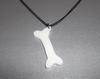 Bone Necklace, Quirky Pendant Creepy Laser Cut Jewelry