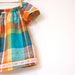 Girls Peasant Top / Vintage Cotton / Orange and Teal Madras Plaid / newborn - 3T