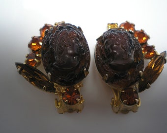 D&E aka Juliana Cameo Earrings Topaz,Amber Item No: 16305