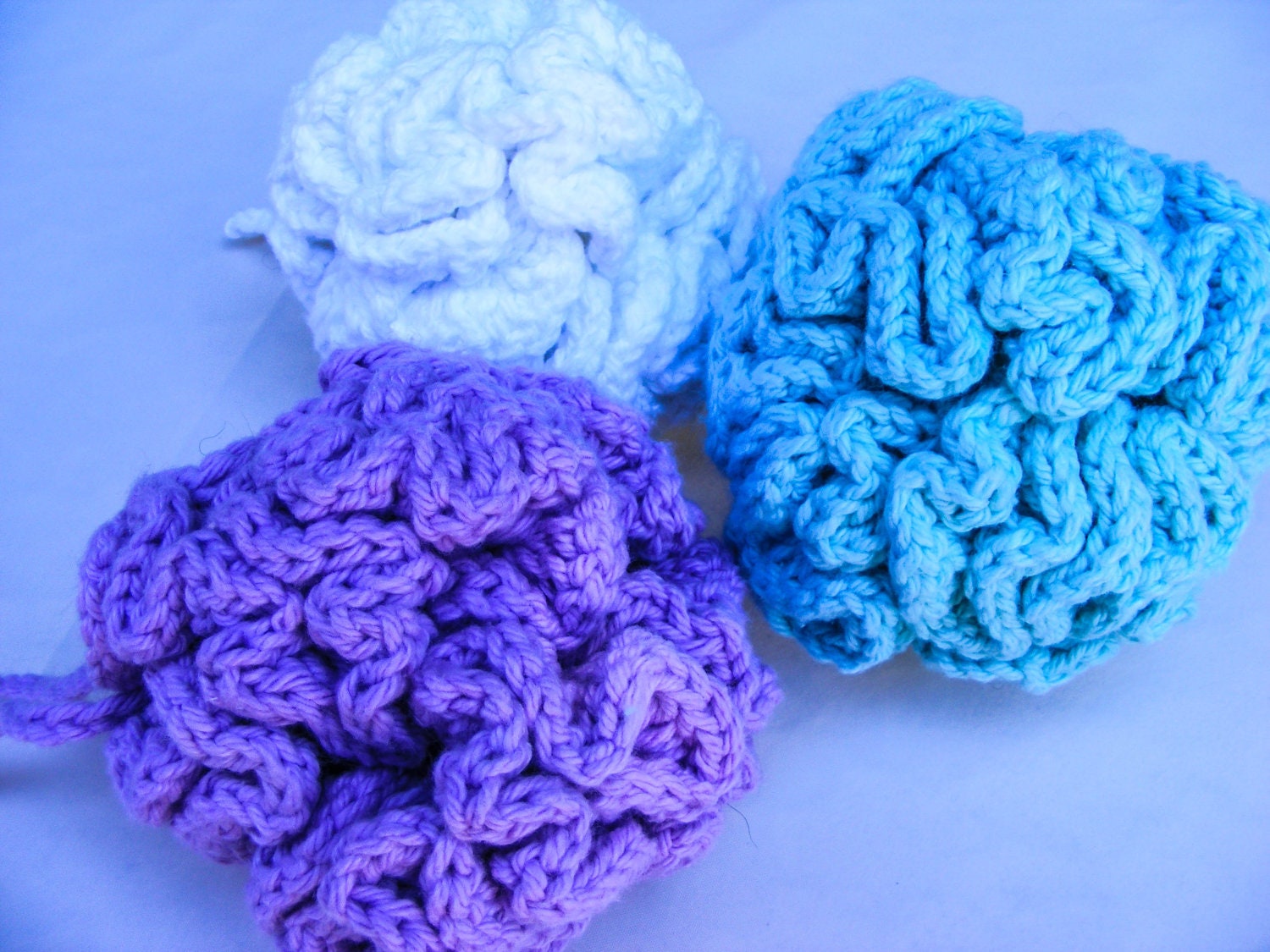 Crochet Shower Puff with Loop 100 Pure by CozyLittleCreations