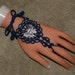 Navy Ring Bracelets or Barefoot Sandals with Beads & Butterflies