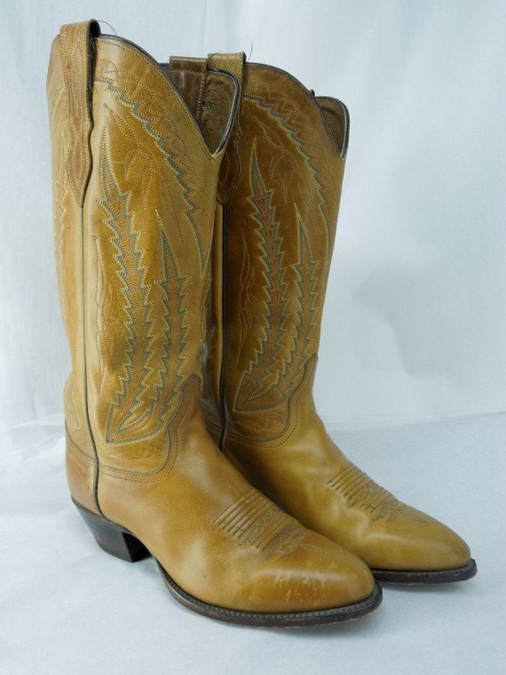 Vintage Larry Mahan Women's Leather Cowgirl Boots Brown