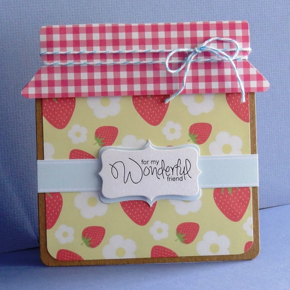 Wonderful Friend  Strawberry Jam Jar shaped by pollypurplehorse