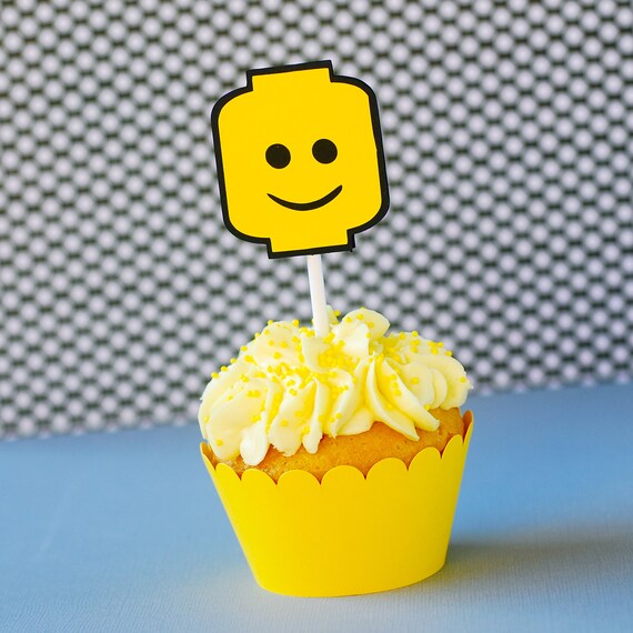 Building Block Head Cupcake Toppers Il_570xn
