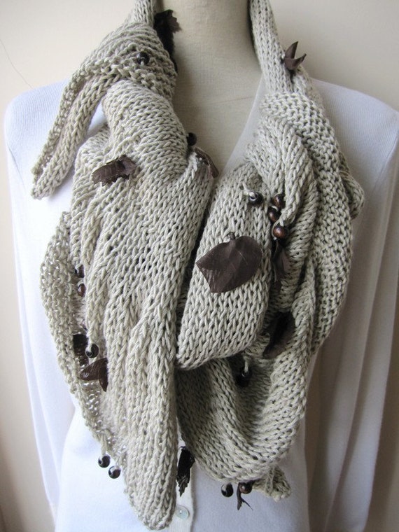 Oatmeal brown Scarfwomen's scarvesboho chicWoman by Scarves2012