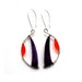 ON SALE 40% Semi lunar earrings, purple orange resin earrings, wire wrapped earrings, half moon dangle earrings teamt