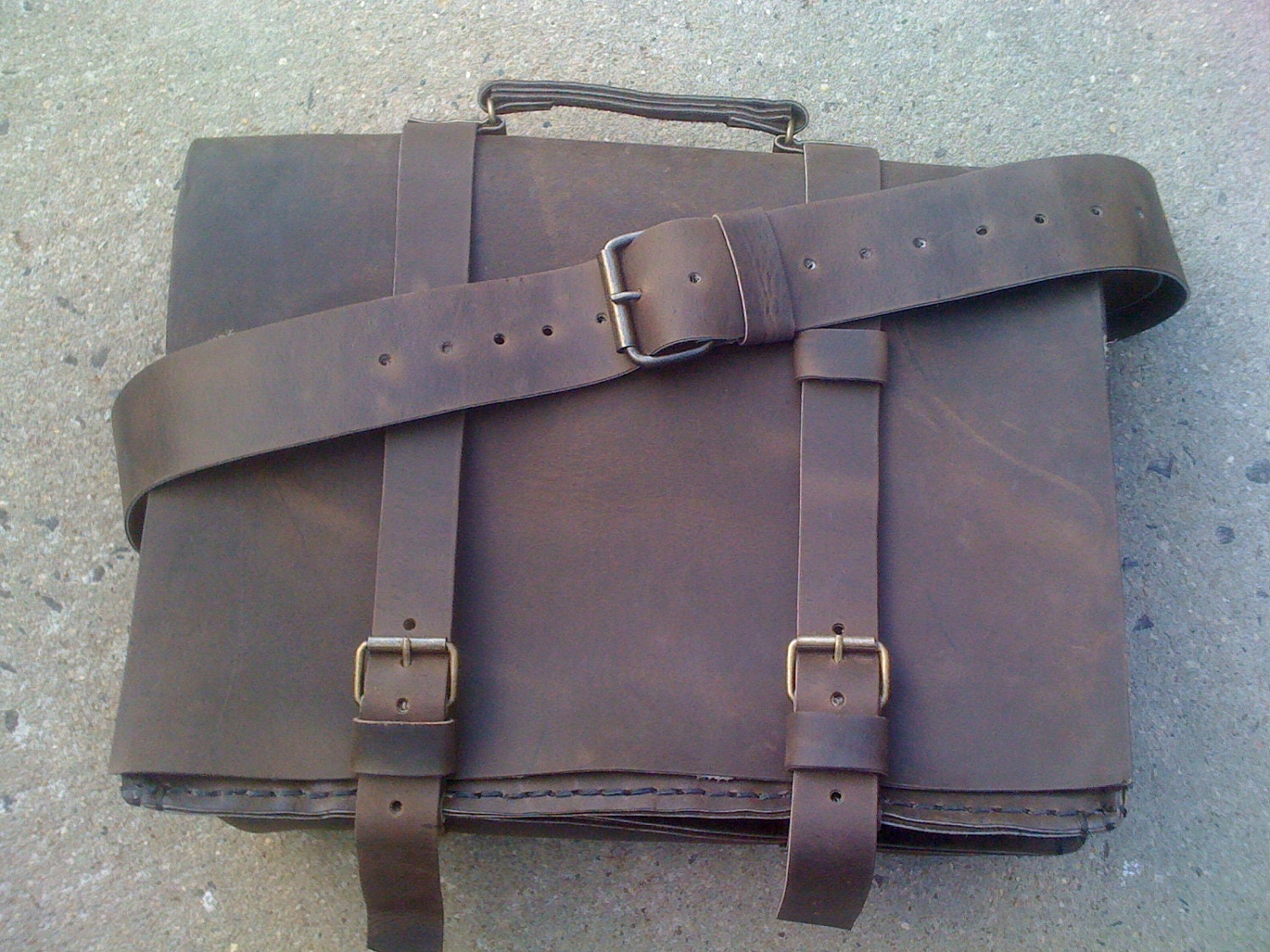Men Messenger Bag/Distressed Leather Top Handle Bag/CrossBody