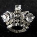 1948 Alfred Philippe Trifari Clear Rhinestone Sterling Crown Pin 85.00 obo
