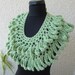 Crochet Scarf "Chunky Fringe", Chunky Crochet Green Scarf Lariat Necklace Modern Crochet Fashion, Ready To Ship, Lyubava Crochet