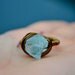 OOAK Rough Aqua blue Icy Quartz nugget ring - Brass wire wrapped ring - 8 - Any size