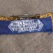 Antique Pressed Metal Badge Holder Pin - With Blue Ribbon Remnant - Philadelphia Maker