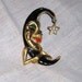 Vintage Brooch...Man In The Moon...Goldtone Rhinestones and Enamel ...Signed P.E. P....Collectibles...Jewelry