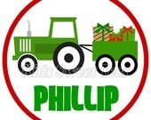 Christmas tractor with gifts - personalized - digital image - Christmas Il_170x135
