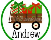 Christmas wagon with gifts - personalized - digital image - Christmas Il_170x135