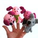 for Janet three little pigs and the wolf, cow, cock, goat, horse and turkey
