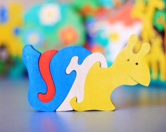 Wood Puzzle SNAIL. Wooden toys, wooden animal puzzle, eco-friendly handmade toys for babies, children, kids