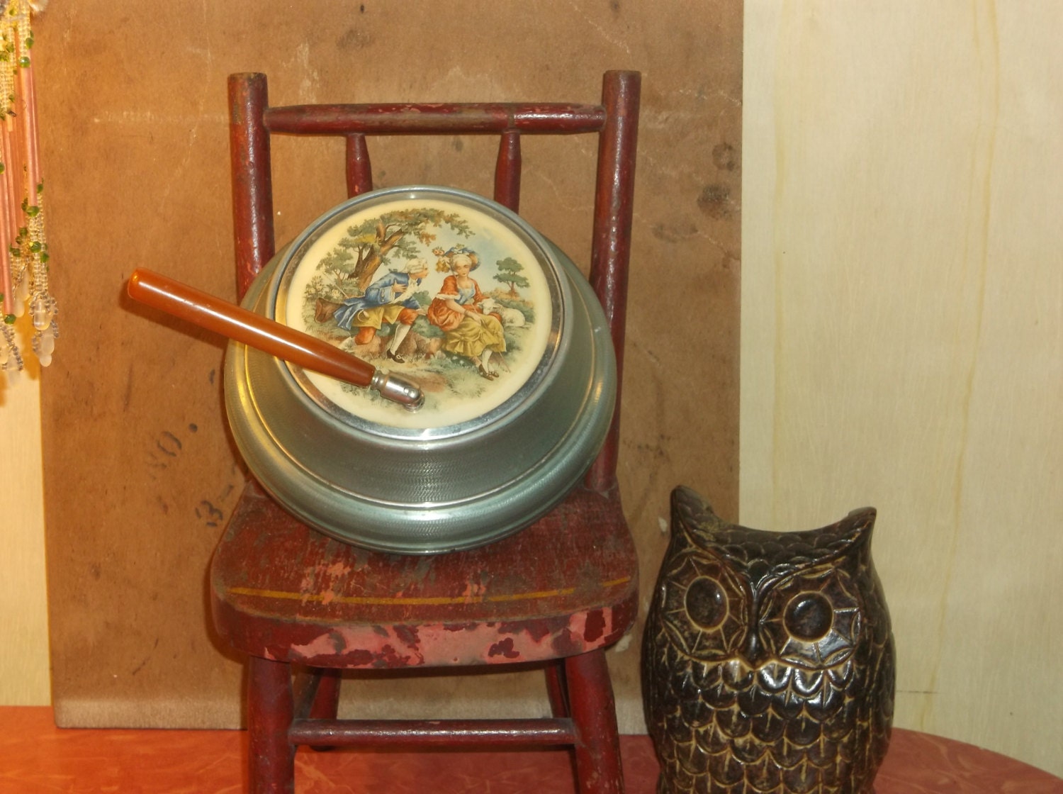 Victorian Music box Powder Box Courting couple Bake by CannyRelics