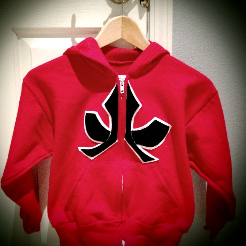 Power Rangers Samurai Red Ranger hoodie Kids SMALL by SpunkyBee