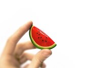 Watermelon Brooch Red handmade, funny and bright jewelry