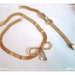Mesh & Rhinestone Bow Necklace/Earring Set - Cute Gold Tone Demi Parure 1174ag-012312000
