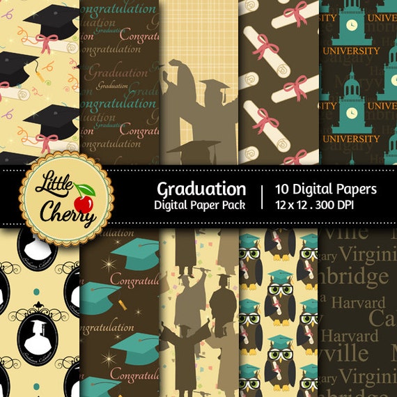 Items similar to Graduation- 10 printable Digital Scrapbooking papers ...